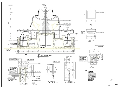 欧式水景详图 施工图
