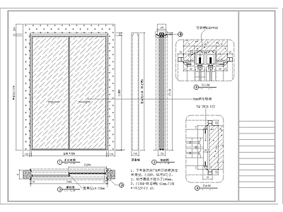 铝合金玻璃移门 施工图 通用节点 门节点