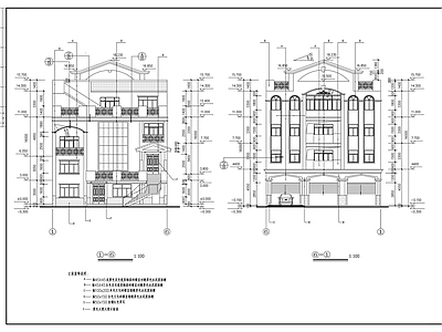 四层别墅建筑 施工图
