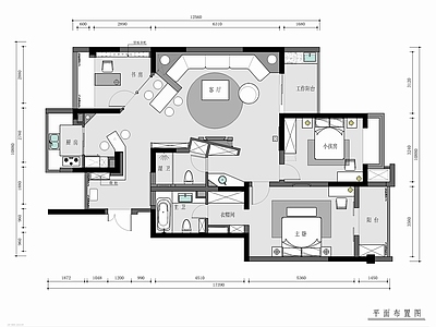 150㎡创意家装平层室内 施工图