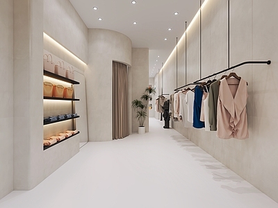 现代奶油风服装店