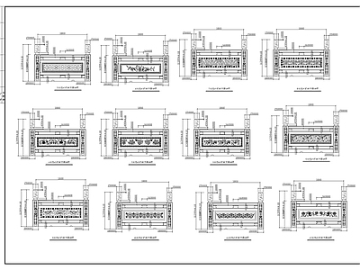 中式古建栏杆 施工图