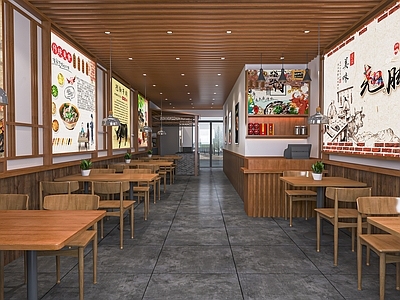 现代面馆 快餐店 小吃店 小吃档口 小商铺 冷藏