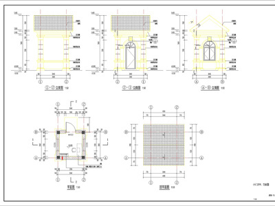 欧式简约幼儿园入口门卫房 施工图
