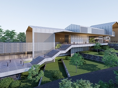 现代山地展览馆建筑