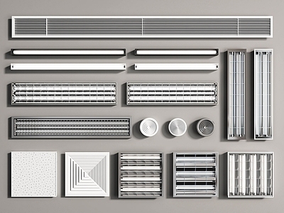 现代格栅灯 嵌入式格栅灯 灯管 空调出风口 铝扣板 中央空调 排气口