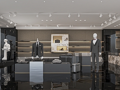 现代西服店 男装店 西服定制店 男装服装店 服装 中岛