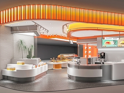 现代甜品面包店 奶茶店