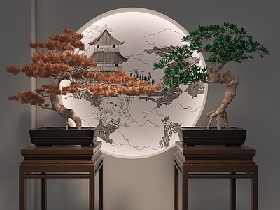 新中式盆景 摆件组合