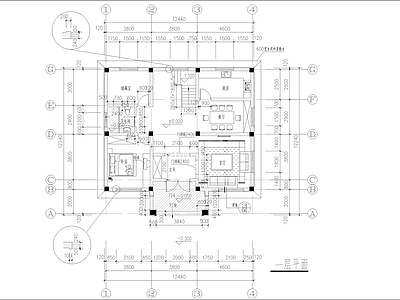 二层方正农村自建房建筑 施工图