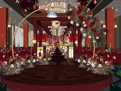 中式酒店宴会厅