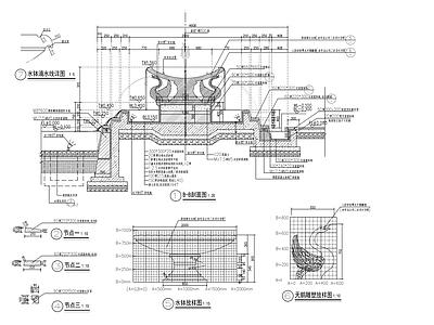 欧式跌水水景 施工图