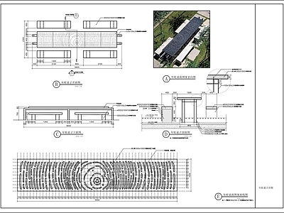 年轮桌子 施工图 家具节点 家具节点详图