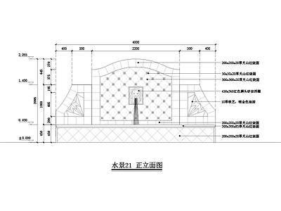 欧式水景墙 施工图