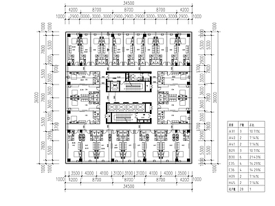 高层办公塔楼建筑 施工图