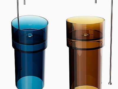 玻璃立式洗手台 立式洗手盆 圆柱洗手台 洗脸