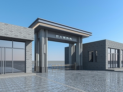 新中式入口大门 小区入口