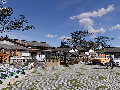 中式乡村庭院景观 庭院 民宿 庭院小品 菜地花园 乡村农家乐