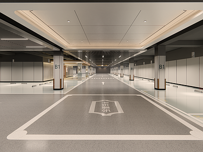 现代办公空间停车场 大堂 入口  地下停车场