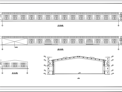 单层钢结构厂房建筑 施工图 工业建筑