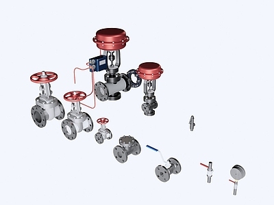 现代管道零件 气动薄膜 自动控制调解阀 蒸汽截止阀 手轮阀门组合