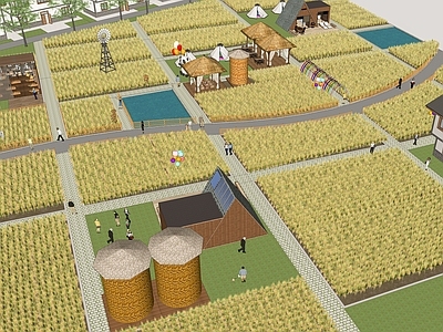 现代稻田 乡村公园