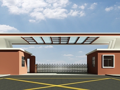 现代学校入口大门