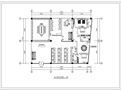 小型办公室室内装修 施工图