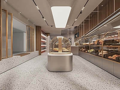 现代面包店 甜品店 蛋糕店 烘焙店 面包柜 展示柜