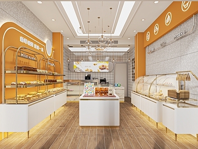 现代烘培店 甜品店 面包店 蛋糕店 货架 冰柜 面包柜 展示柜 收银台