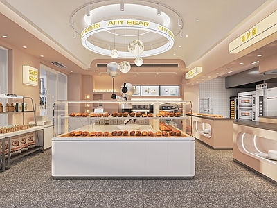 现代烘培店 面包店 甜品店 蛋糕店 面包柜 展示柜