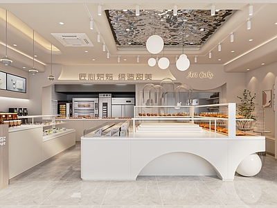 现代面包店 甜品店 蛋糕店 烘焙店 面包柜 展示柜