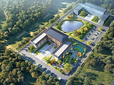 新中式医疗建筑 养老院建筑