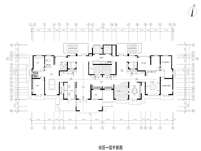 小区一楼二楼社区服务中心平面图