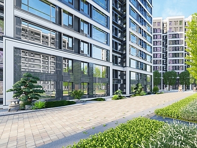 现代小区景观 住宅景观