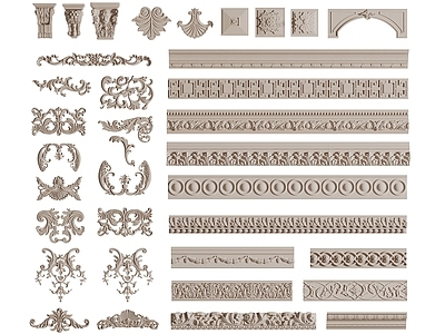 欧式雕花 石膏雕花 脚线 石膏线 柱子 柱头 装饰线 花纹 腰线