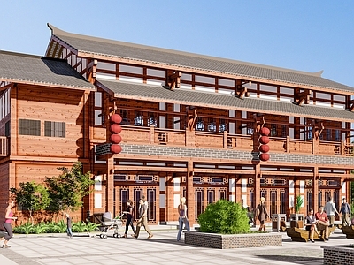 中式仿古商业建筑