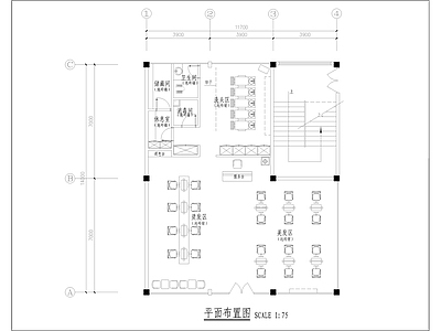 理发店室内装修全套  施工图