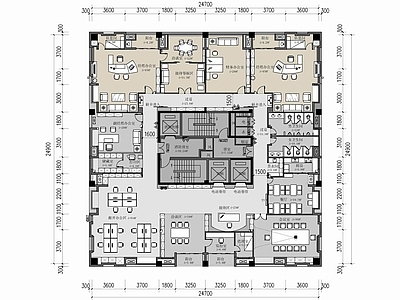 1800㎡三层办公室 施工图