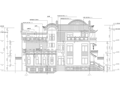 仿古双拼别墅建筑 施工图