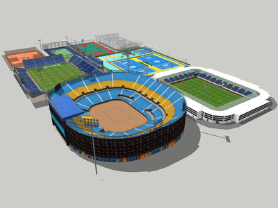 现代体育建筑 运动场地 露天
