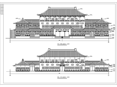 仿古车站建筑 施工图 古建