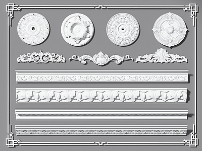 欧式石膏线 灯盘 雕花 角花 雕花线条