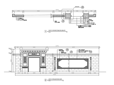 新中式小区入口大门 施工图