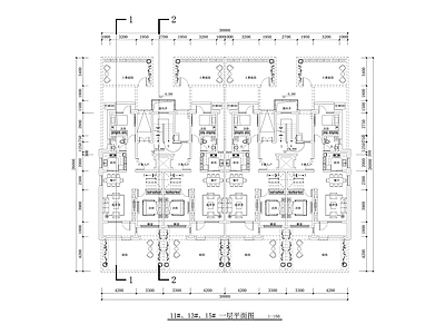 现代多层叠墅建筑 施工图