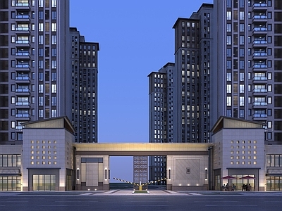 现代住宅入口大门 小区入口