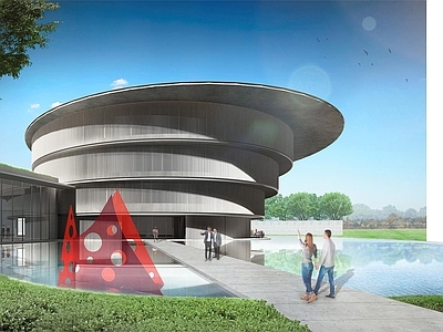 现代风格广东顺德和美术馆建筑