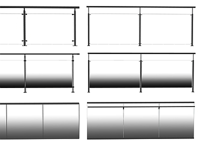 现代渐变玻璃围栏护栏