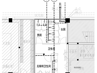 公共区域卫生间给排水 施工图 建筑给排水 给排水图