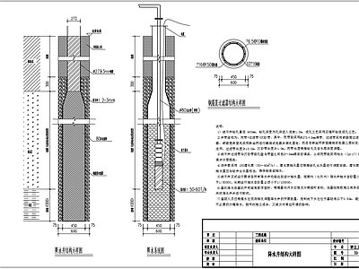 支护结构剖面降水井大样 施工图